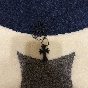Chrome Hearts Rubber CH Cross Small Necklace Silicone Black